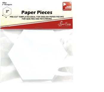 PAPER PIECES PRE CUT HEXAGON 2 INCH